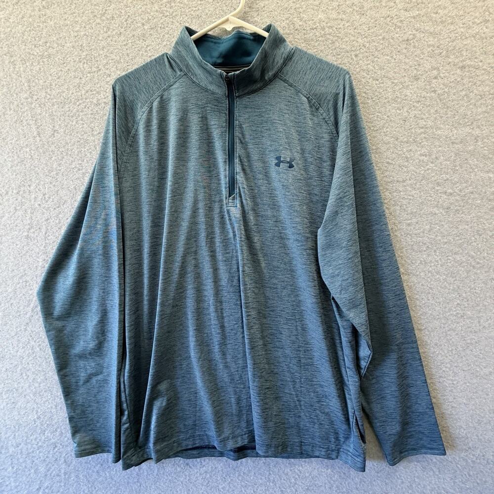 Under Armour Pullover Mens XL Quarter Zip Heathered Logo Loose Performance 1/4